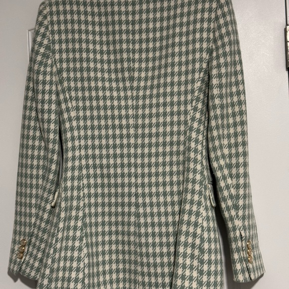 Zara Mint and Cream Houndstooth Blazer - Picture 5 of 8